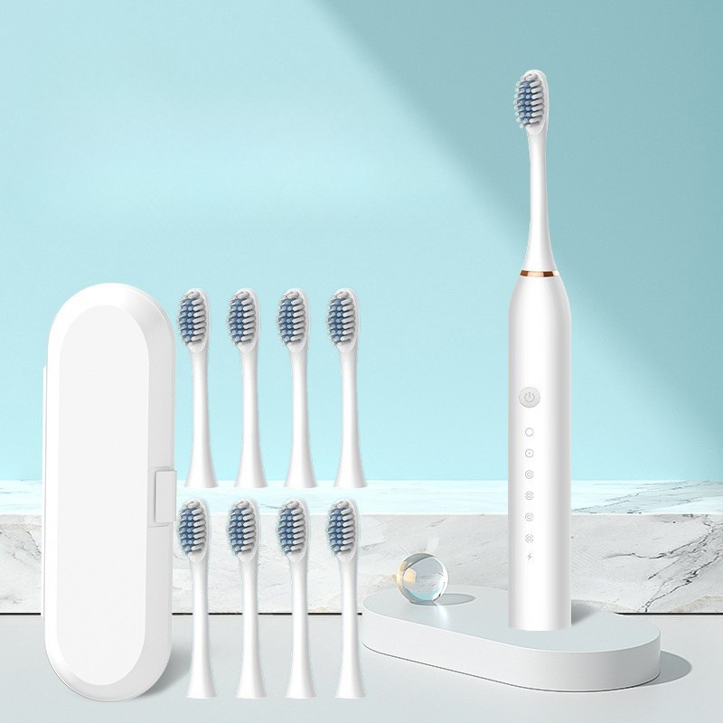 Sonic Rechargeable Toothbrush with 5 Settings and 8 Replacement Heads