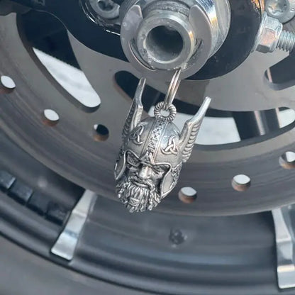 Keychain with Ride Bell - Viking God Guardian Design