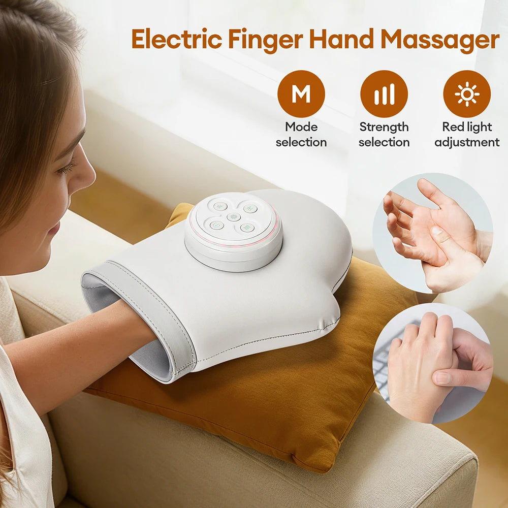Electric Hand Massager with Heat – Air Compression for Fingers and Wrists
