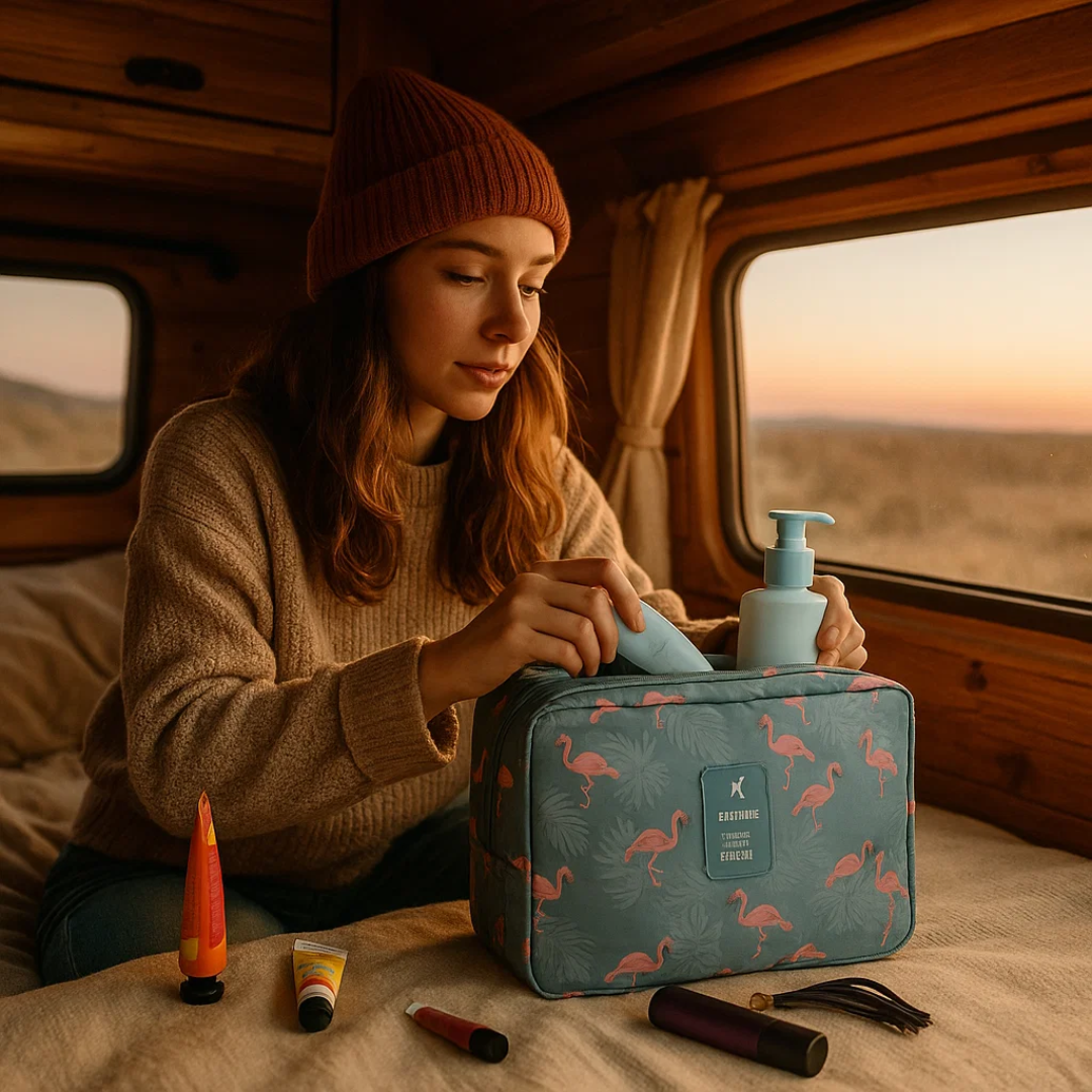 Water-Resistant Toiletry Bag for Travel with Hanging Hook