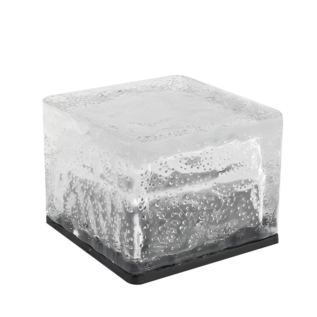Modern Solar Outdoor Step Lights with Colourful Ice Cube Design - Set of 2