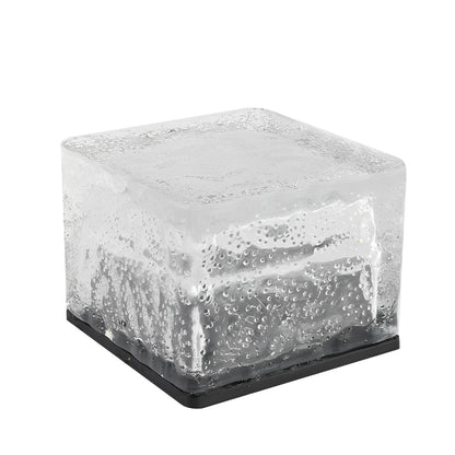 Modern Solar Outdoor Step Lights with Colourful Ice Cube Design - Set of 2