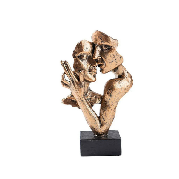 Modern Home Accent - Abstract Sculpture of Couple Kissing