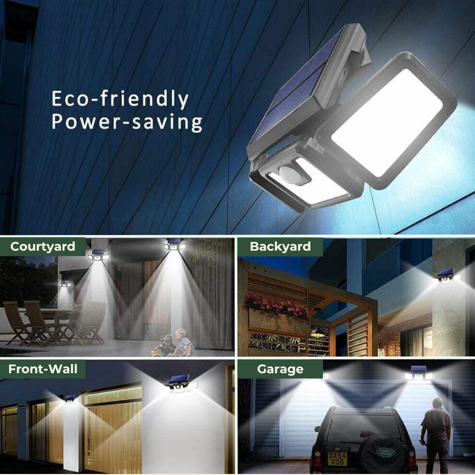 Triple LED Solar Wall Light – Illuminate Your Outdoor Space Efficiently