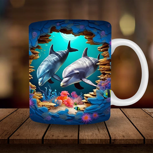 Coastal Serenity 3D Ceramic Coffee Mug