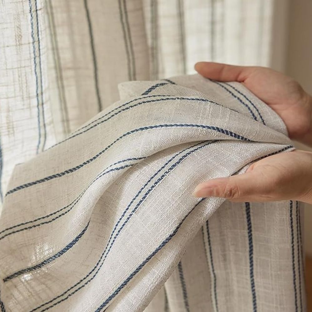 Elegant Sheer Vertical Stripe Window Drapes