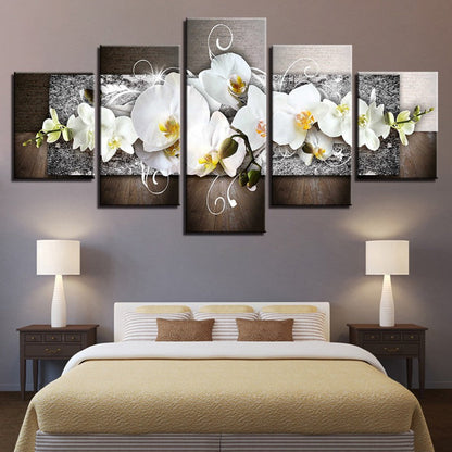 Elegant Floral Canvas Set - 5 Piece Wall Art Collection