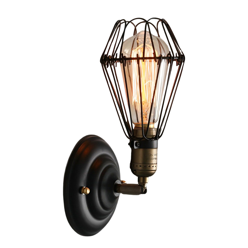Industrial-Style Wall Light Fixture with Adjustable Iron Design