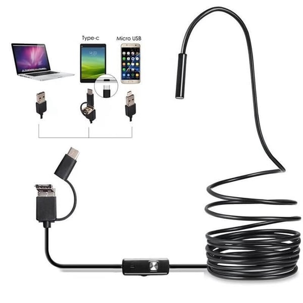 Versatile Inspection Camera for Smartphone & PC | 7mm Probe, Waterproof IP67 | 6 Adjustable LEDs | 720p HD | Cable Lengths 1m - 10m