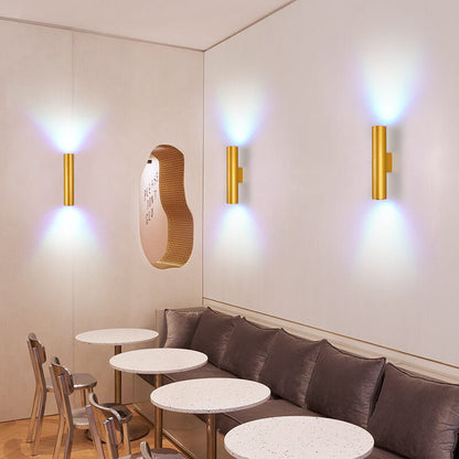 2-Light Wall Lamp in Aluminum Cylinder Design