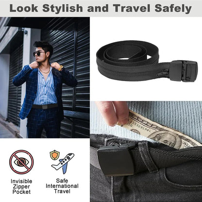 Hidden Wallet Security Belt for Theft Protection
