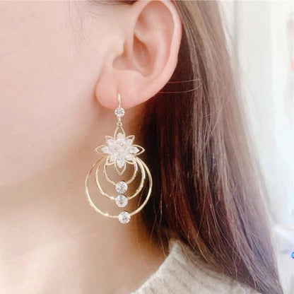 Elegant Gilded Petal Hoop Earrings