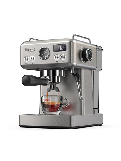 Espresso Maker with 20-Bar Pump, PID Control, 58mm Portafilter, Steam Wand