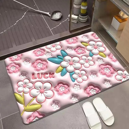 3D Anti-Slip Water-Absorbent Bathroom Mat - AquaGuard