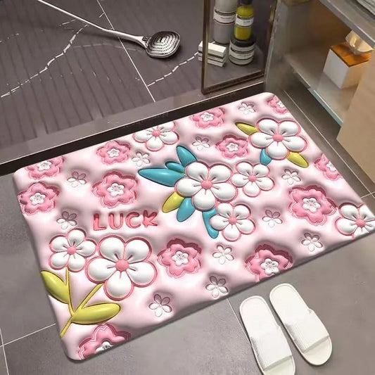3D Anti-Slip Water-Absorbent Bathroom Mat - AquaGuard
