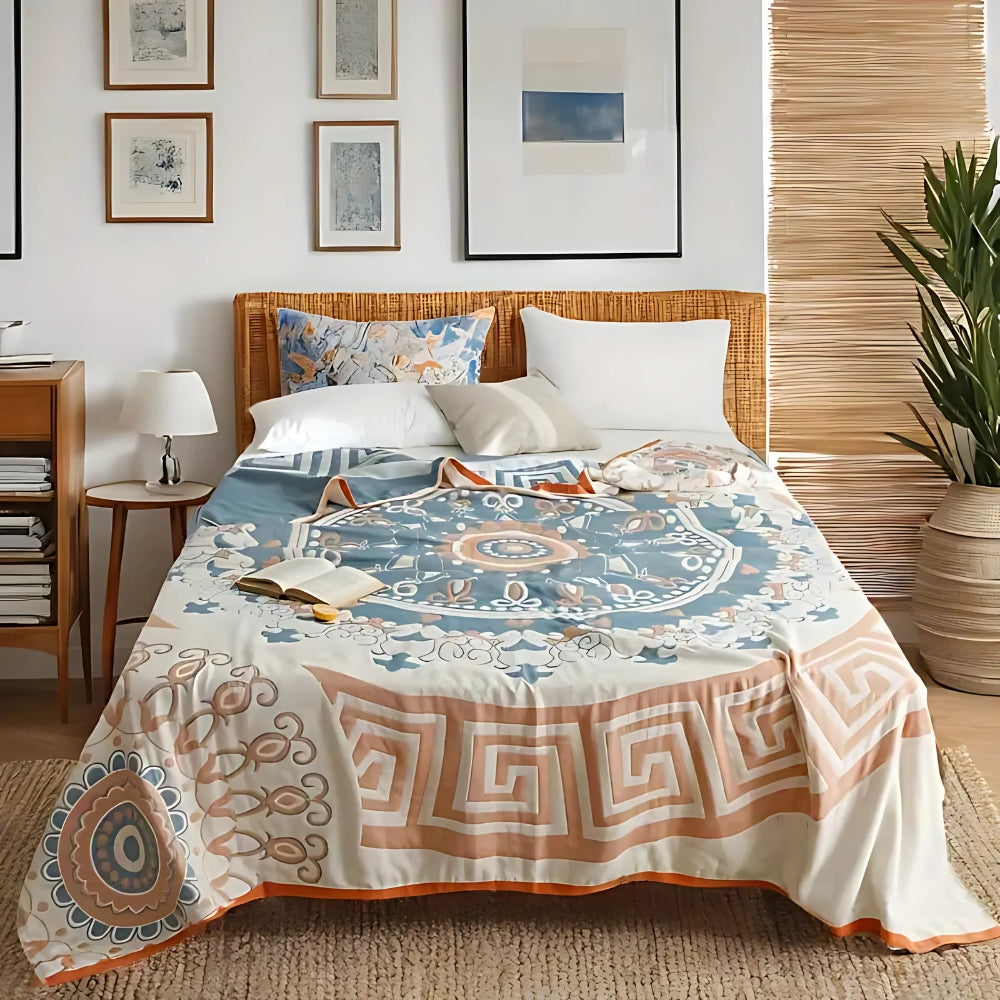 Coastal Charm Cotton Throw Blanket