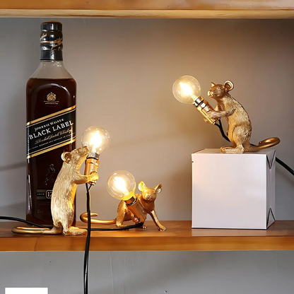 Original Designer Mouse Lamp for Tabletop or Shelf – Doctor Mousey