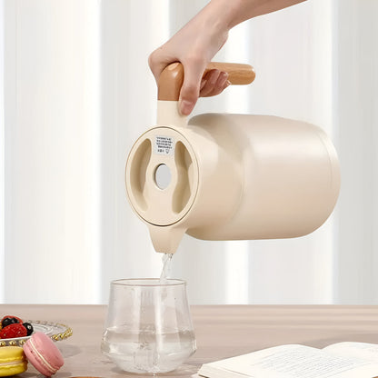 Sleek Insulated Carafe with Wood Grip for Effortless Serving