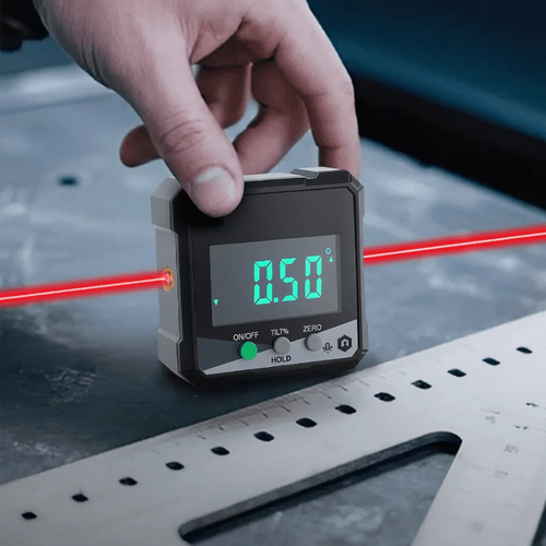 Precision Angle Finder with Laser & Magnetic Base | ±0.2° Accuracy | Rotating LCD Display | USB-C Rechargeable | IP54 Rated