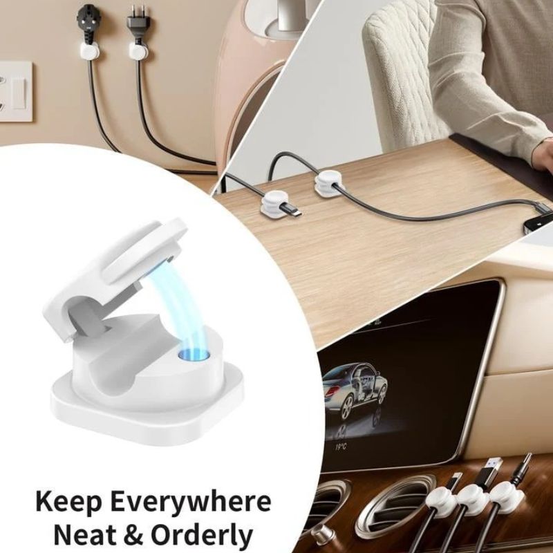 6+6 FREE | Magnetic Clips - Tidy Up Cable Clutter with One-Handed Use