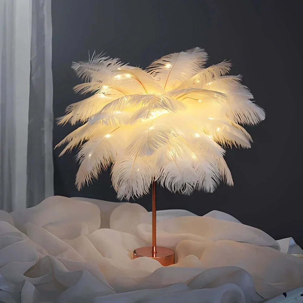 Feather Palm Tree Lamp for Ambient Lighting - Atmospheric Design