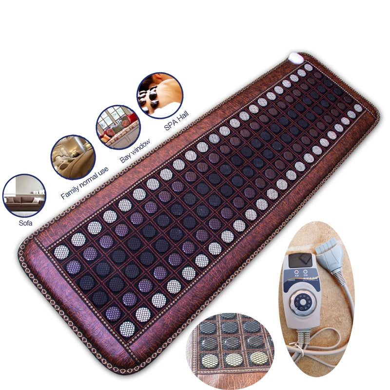 Full Body Heating Pad with Jade & Tourmaline – Infrared, Adjustable Temp, Timer, Auto Shut-Off