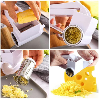 Rotating Cheese Grater with Manual Cutter