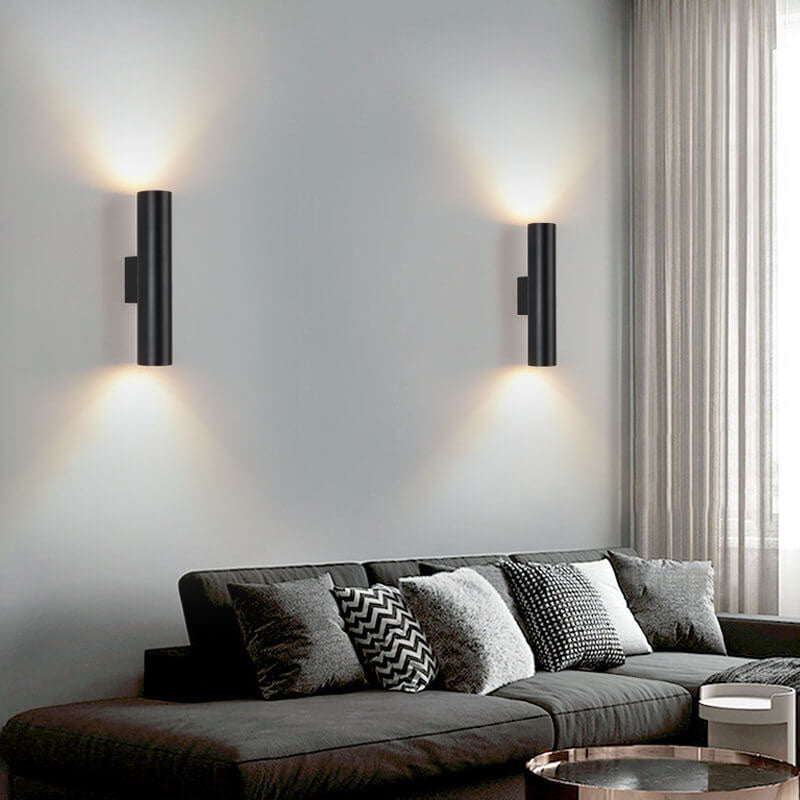 2-Light Wall Lamp in Aluminum Cylinder Design