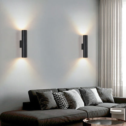 2-Light Wall Lamp in Aluminum Cylinder Design