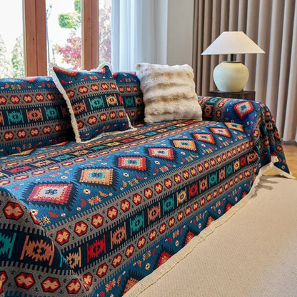 Vibrant Bohemian Couch Protector for Cozy Living Spaces