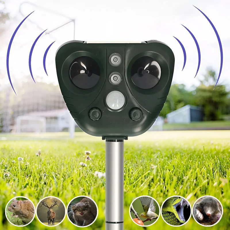 Solar-Powered Ultrasonic Bird Deterrent Device