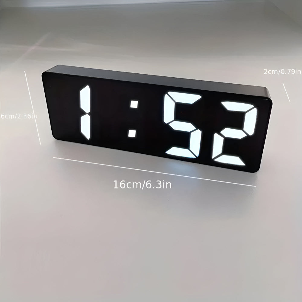 Sleek LED Mirror Clock with Dual Power Options