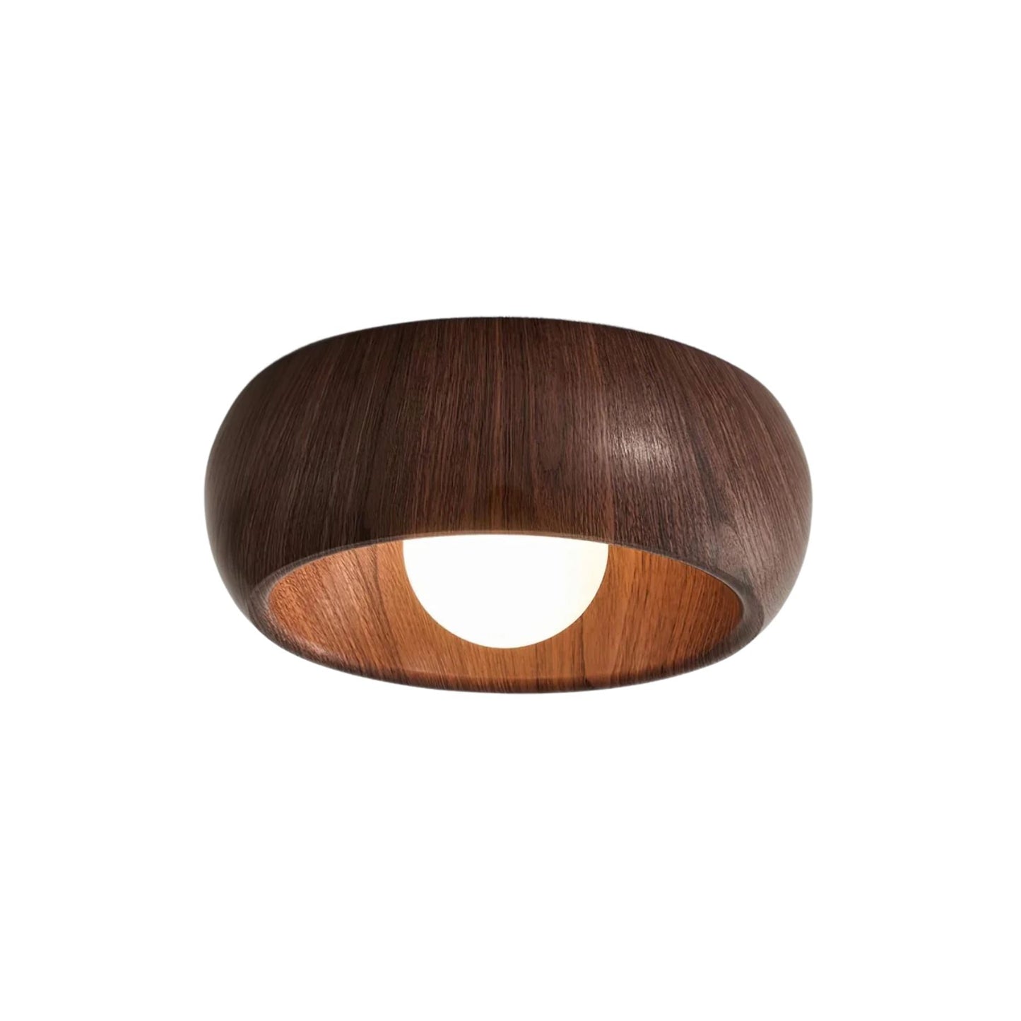 Minimalist LED Flush Mount Light with Wooden Design for Ceilings