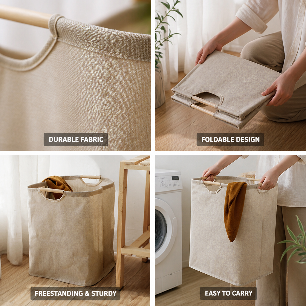 Stylish Collapsible Laundry Organizer for Compact Spaces