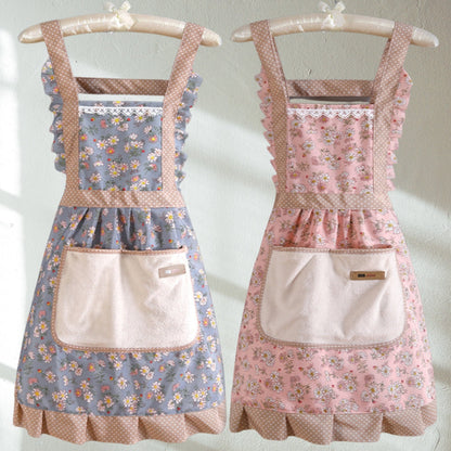 Apron with Floral Design for Kitchen Use