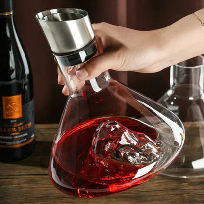 Lead-Free Crystal Wine Decanter with Quick Aeration and Filtration