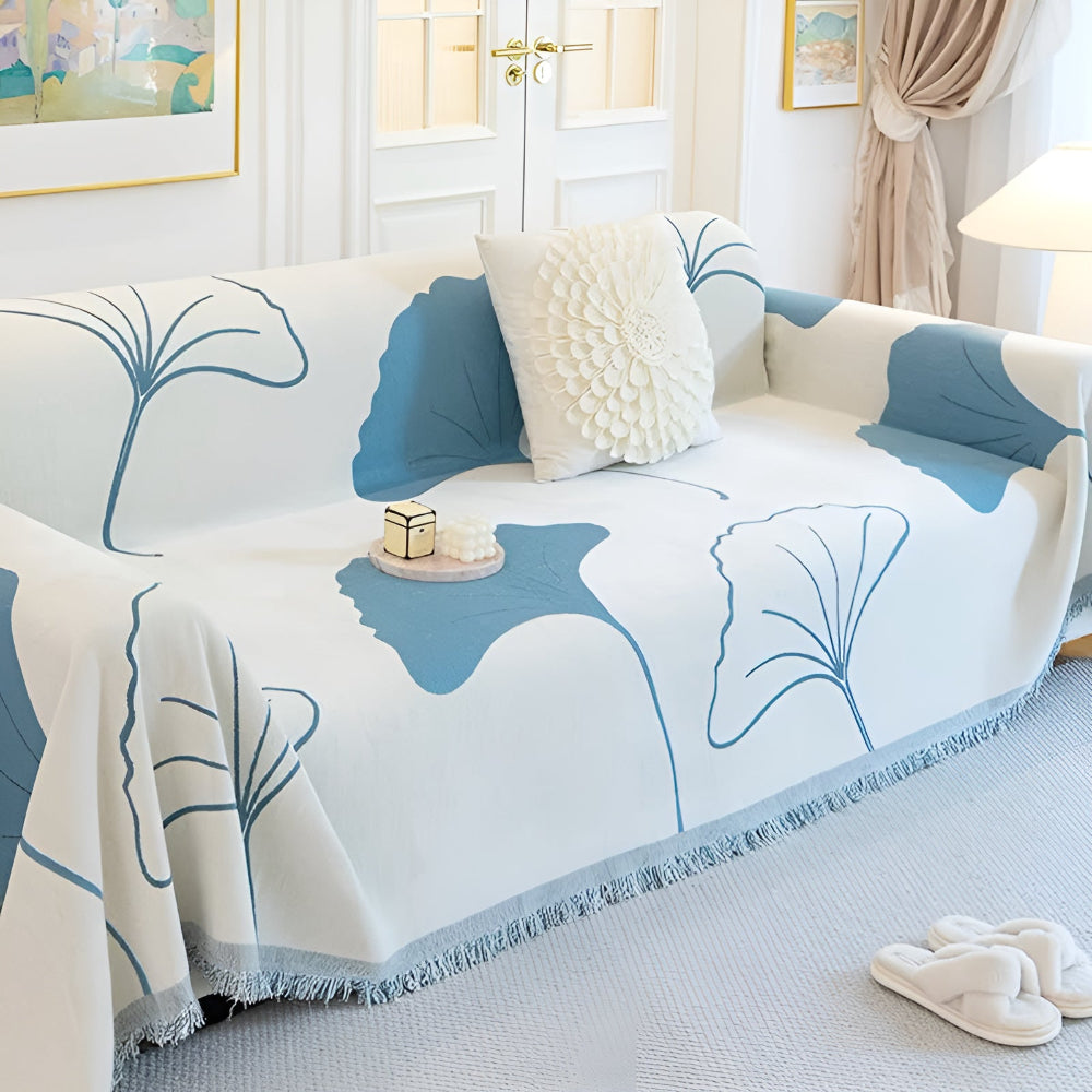 Elegant Ginkgo Leaf Sofa Protector for Timeless Style