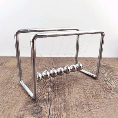 Silver Balance Balls Desk Toy - Newton Pendulum for Office Decor