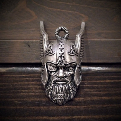 Keychain with Ride Bell - Viking God Guardian Design