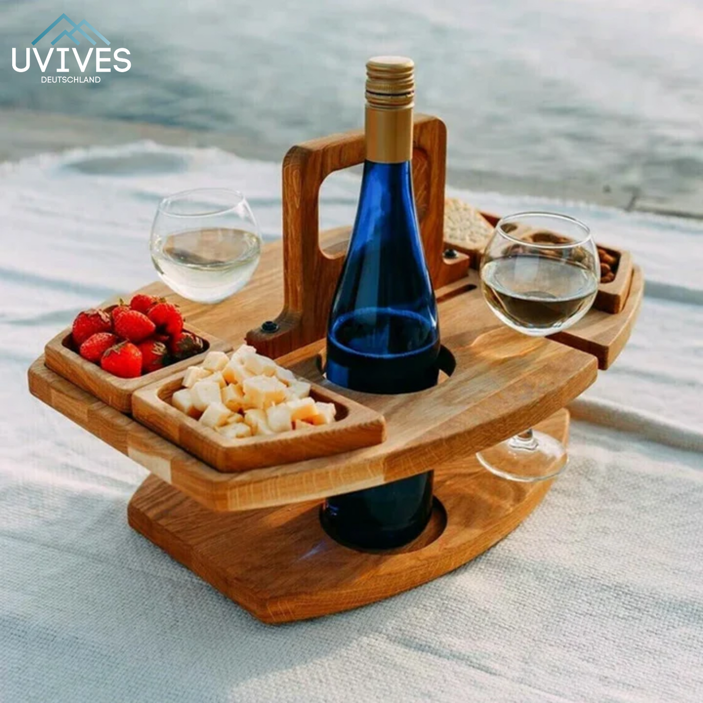 Portable Wine Table for Outdoor Use – Stylish Picnic Companion