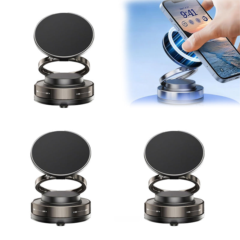 Phone Holder with Suction Base – 360-Degree Magnetic Mount