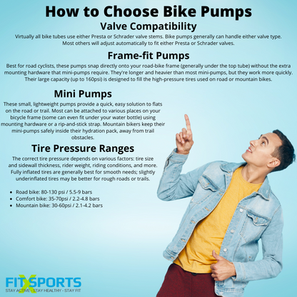 Compact Bicycle Pump - Portable Handheld Air Inflator