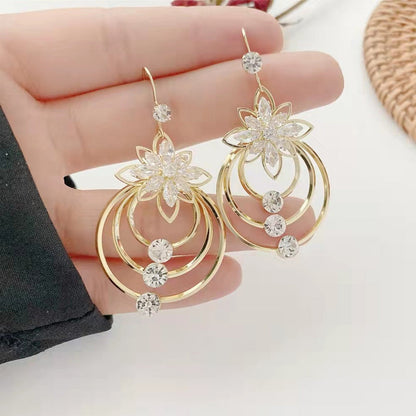 Elegant Gilded Petal Hoop Earrings