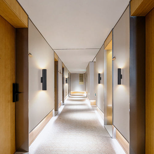 2-Light Wall Lamp in Aluminum Cylinder Design