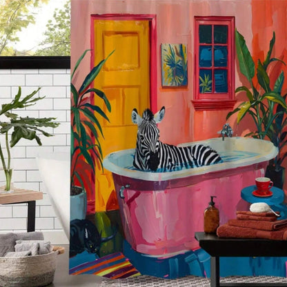 Whimsical Pink Zebra Shower Curtain