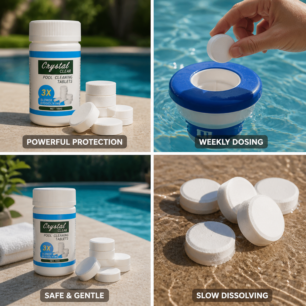 Effortless Pool Care with Weekly Cleaning Tablets (50-Pack)