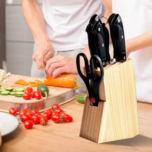 Essential 7-Piece Kitchen Knife Collection with Stand