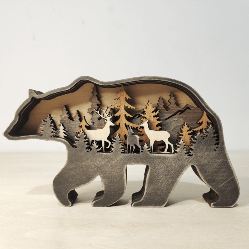 Artisan 3D Wooden Animal Sculpture Gift for Home Decor