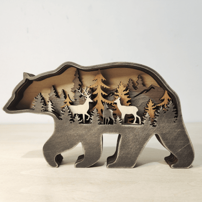 Artisan 3D Wooden Animal Sculpture Gift for Home Decor