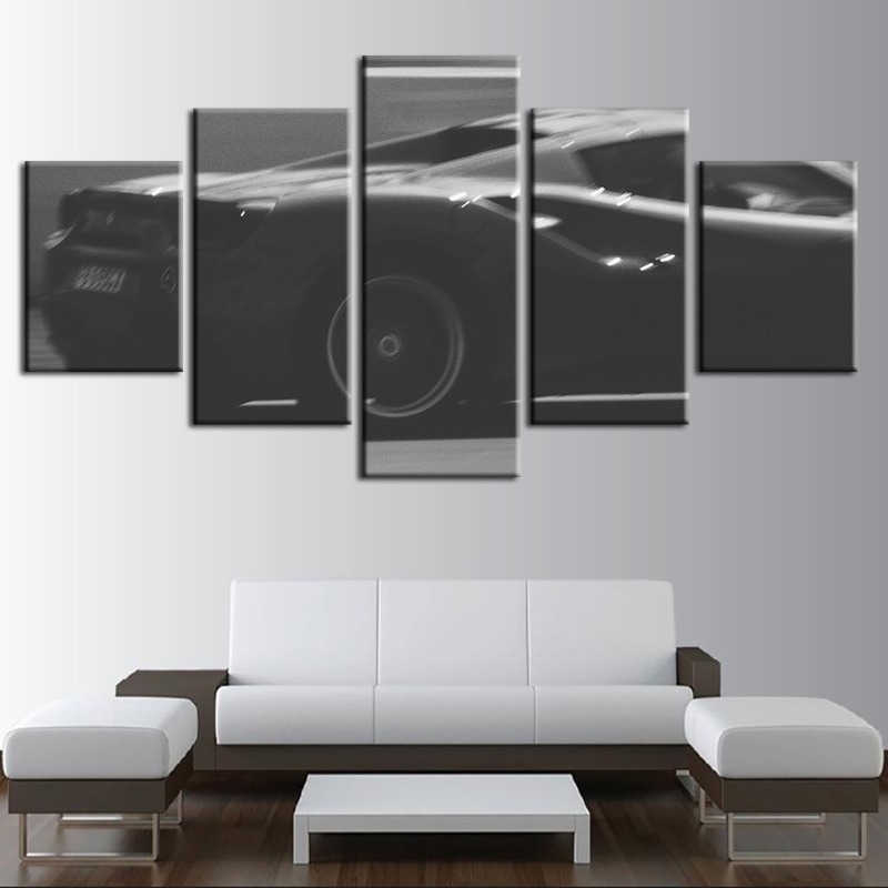 Stunning 5-Piece Black Car Canvas Art Set